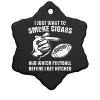 Funny Football And Cigars Bachelor Party Cigar Smoker Design Ceramic Star Ornament