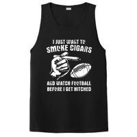 Funny Football And Cigars Bachelor Party Cigar Smoker Design PosiCharge Competitor Tank