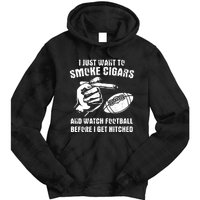 Funny Football And Cigars Bachelor Party Cigar Smoker Design Tie Dye Hoodie