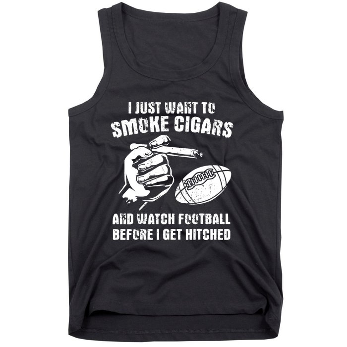 Funny Football And Cigars Bachelor Party Cigar Smoker Design Tank Top