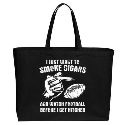 Funny Football And Cigars Bachelor Party Cigar Smoker Design Cotton Canvas Jumbo Tote