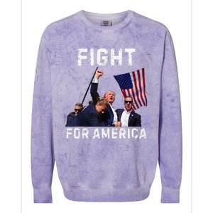 Fight For America Trump 2024 Assassination Attempt Colorblast Crewneck Sweatshirt