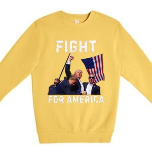 Fight For America Trump 2024 Assassination Attempt Premium Crewneck Sweatshirt