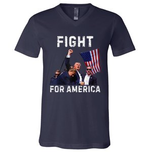 Fight For America Trump 2024 Assassination Attempt V-Neck T-Shirt