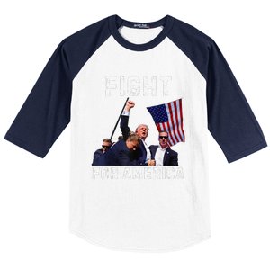 Fight For America Trump 2024 Assassination Attempt Baseball Sleeve Shirt