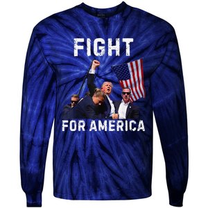 Fight For America Trump 2024 Assassination Attempt Tie-Dye Long Sleeve Shirt