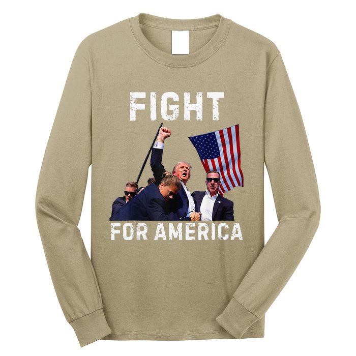 Fight For America Trump 2024 Assassination Attempt Long Sleeve Shirt