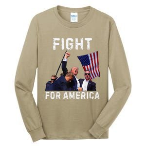 Fight For America Trump 2024 Assassination Attempt Tall Long Sleeve T-Shirt