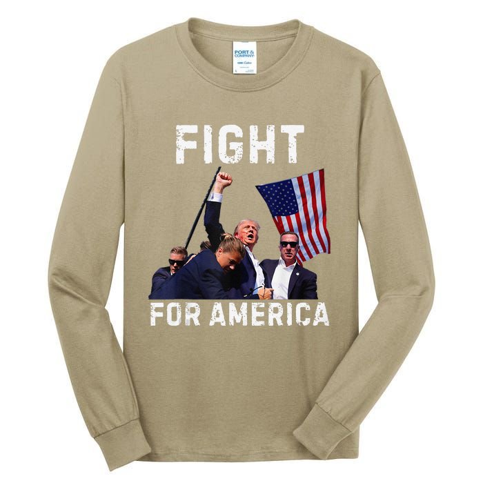 Fight For America Trump 2024 Assassination Attempt Tall Long Sleeve T-Shirt