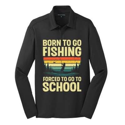 Funny Fishing Art For Fishing Fish Fisherman Gift Silk Touch Performance Long Sleeve Polo