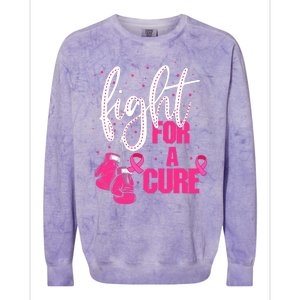 Fight For A Cure Pink Ribbon Breast Cancer Awareness Colorblast Crewneck Sweatshirt