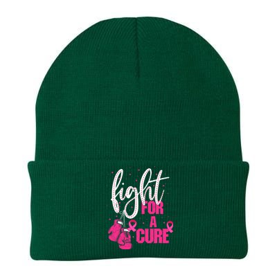 Fight For A Cure Pink Ribbon Breast Cancer Awareness Knit Cap Winter Beanie