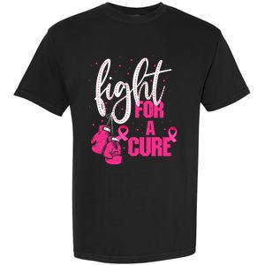 Fight For A Cure Pink Ribbon Breast Cancer Awareness Garment-Dyed Heavyweight T-Shirt