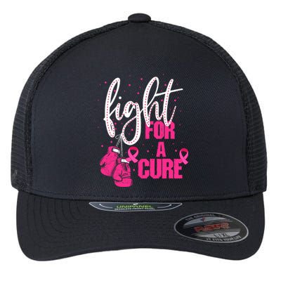 Fight For A Cure Pink Ribbon Breast Cancer Awareness Flexfit Unipanel Trucker Cap