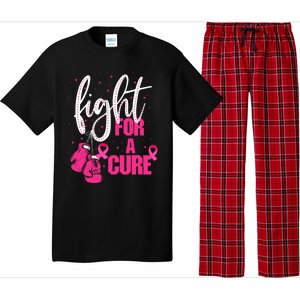 Fight For A Cure Pink Ribbon Breast Cancer Awareness Pajama Set