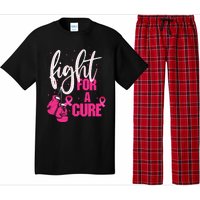 Fight For A Cure Pink Ribbon Breast Cancer Awareness Pajama Set