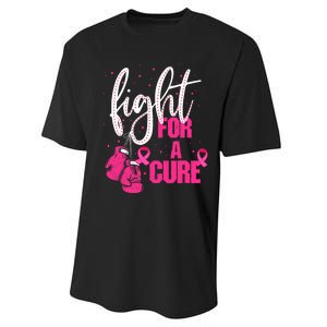 Fight For A Cure Pink Ribbon Breast Cancer Awareness Performance Sprint T-Shirt