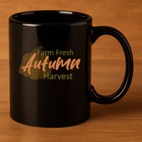Farm Fresh Autumn Harvest Theme 11oz C Handle Ceramic Mug