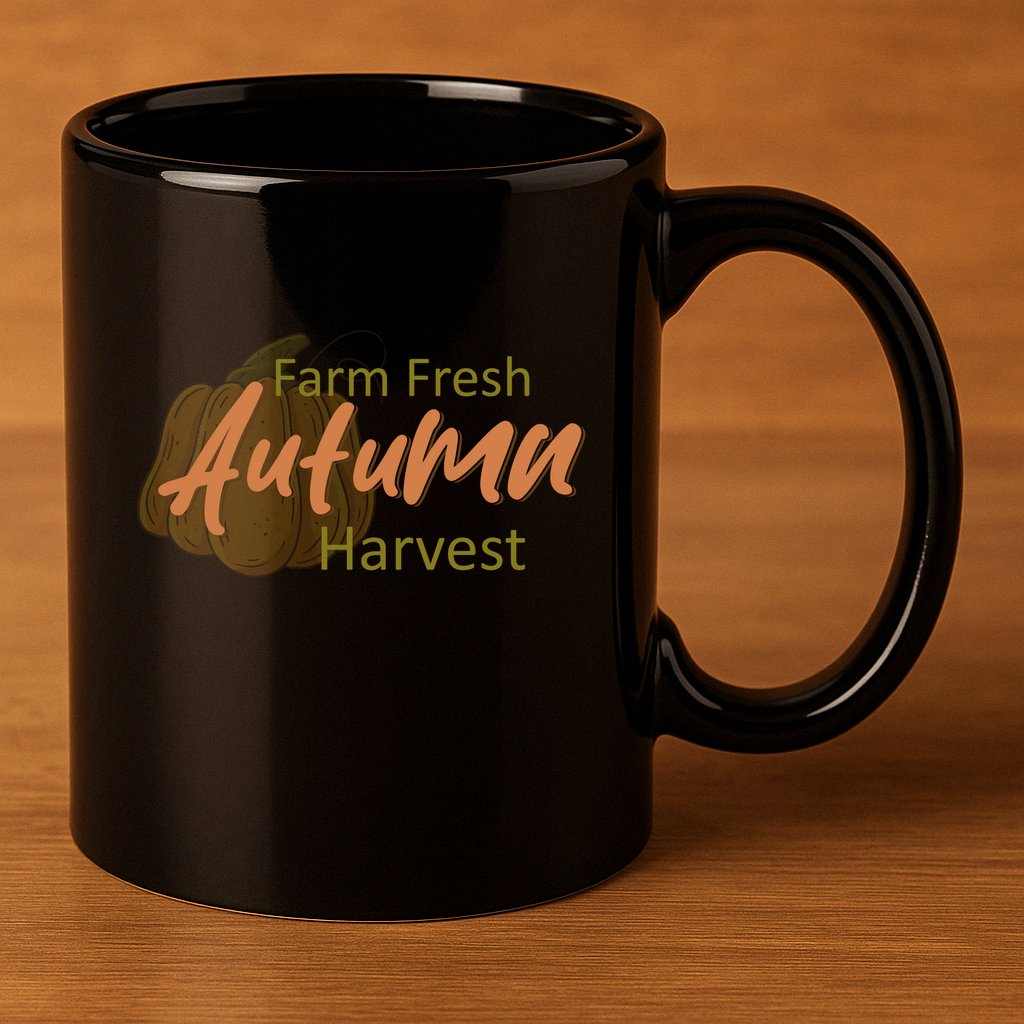 Farm Fresh Autumn Harvest Theme 11oz C Handle Ceramic Mug
