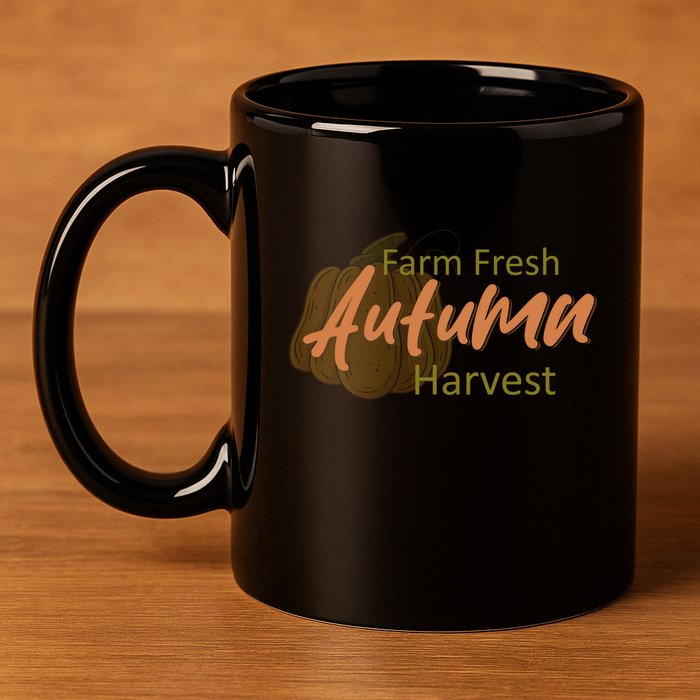Farm Fresh Autumn Harvest Theme 11oz C Handle Ceramic Mug