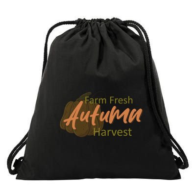 Farm Fresh Autumn Harvest Theme Drawstring Bag