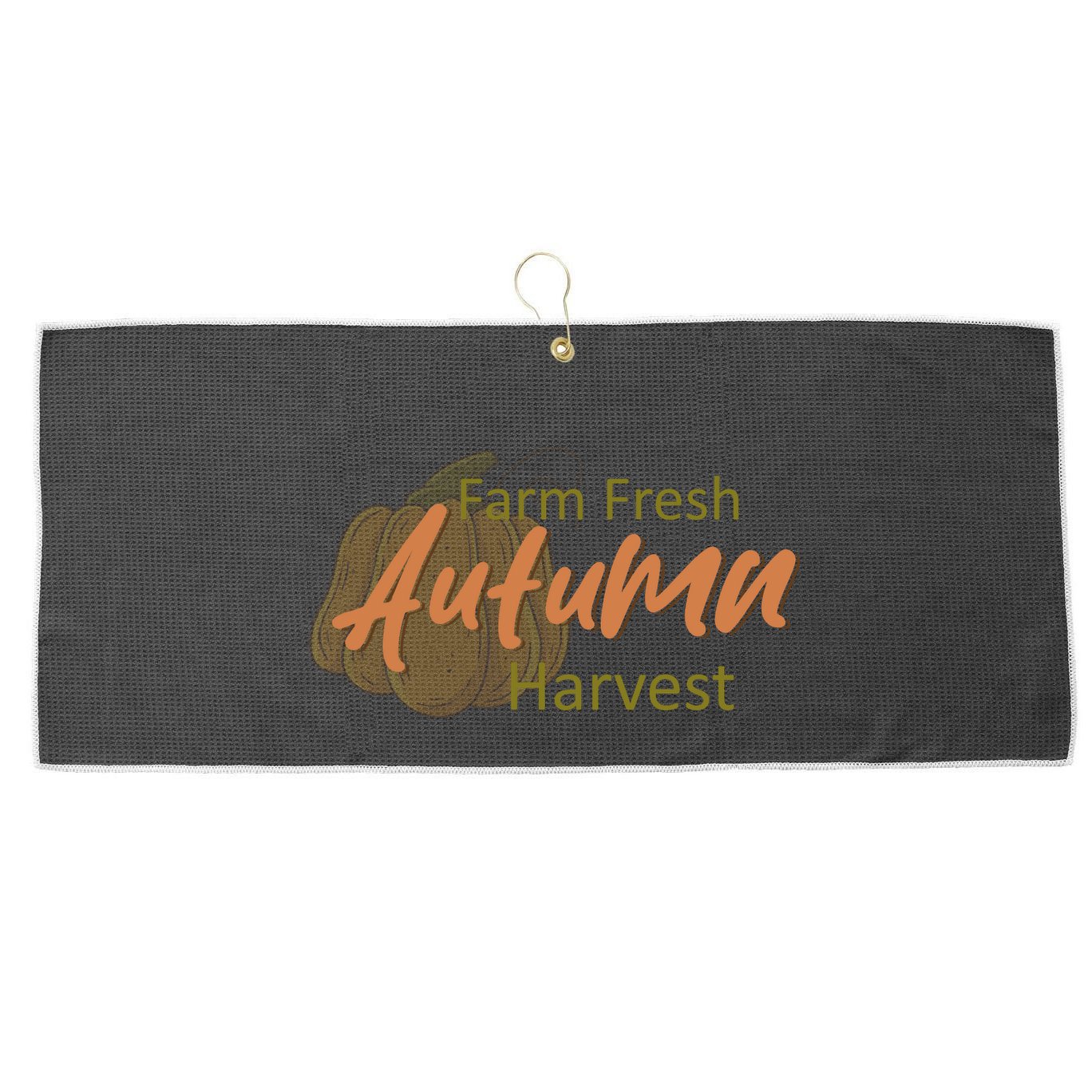 Farm Fresh Autumn Harvest Theme Large Microfiber Waffle Golf Towel