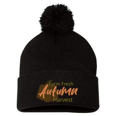 Farm Fresh Autumn Harvest Theme Pom Pom 12in Knit Beanie
