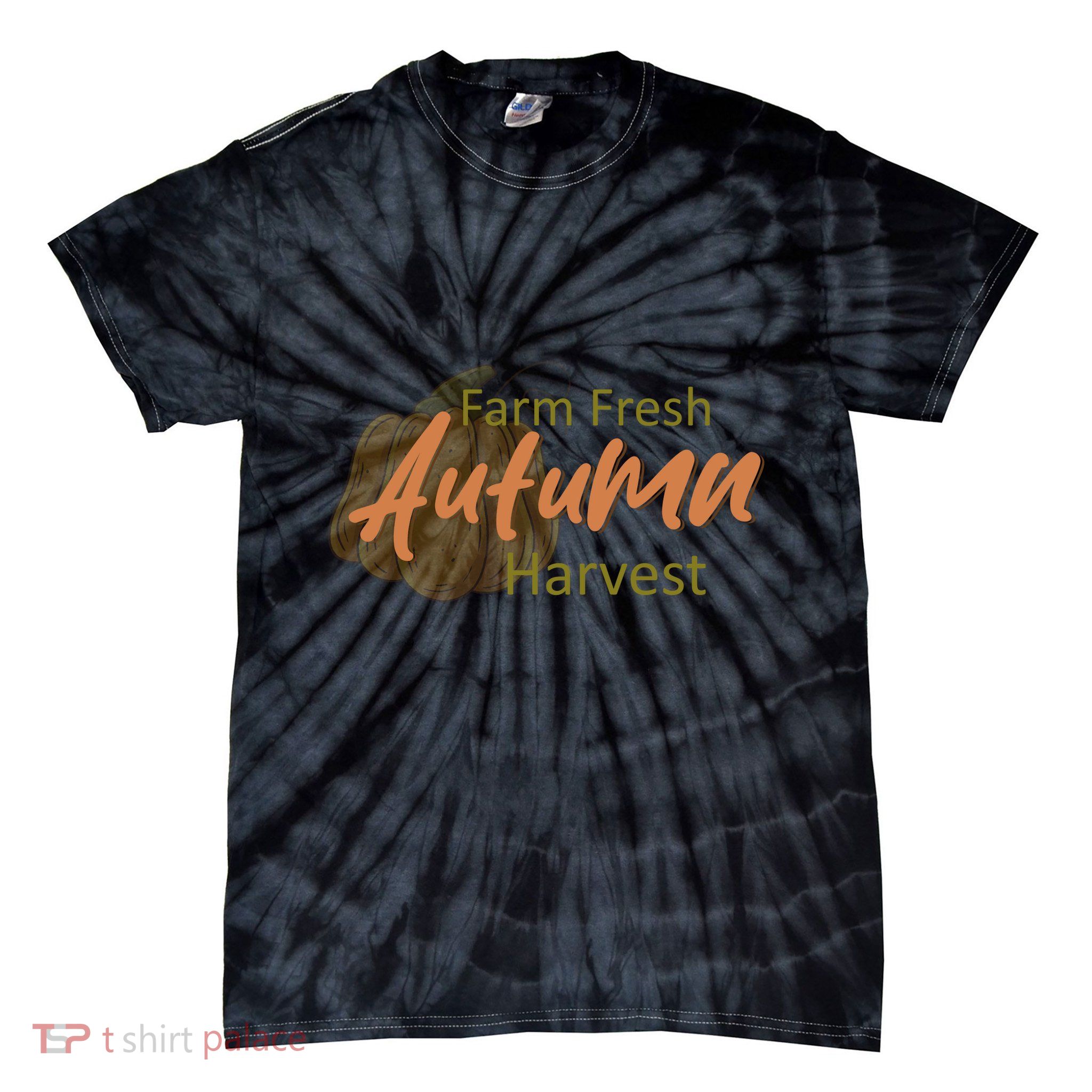 Farm Fresh Autumn Harvest Theme Tie-Dye T-Shirt
