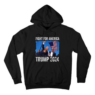 Fight For America Donald Trump 2024 Fight Fist Pump Pa Rally Hoodie