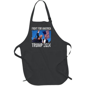 Fight For America Donald Trump 2024 Fight Fist Pump Pa Rally Full-Length Apron With Pockets