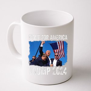 Fight For America Donald Trump 2024 Fight Fist Pump Pa Rally Coffee Mug