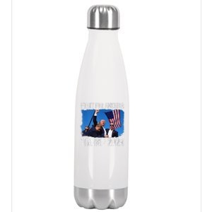 Fight For America Donald Trump 2024 Fight Fist Pump Pa Rally Stainless Steel Insulated Water Bottle