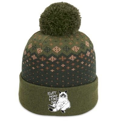 Funny Fluff Around and Find Out Grumpy Kitty Sarcastic Cat The Baniff Cuffed Pom Beanie