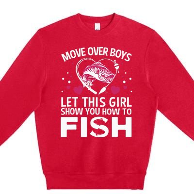 Funny Fishing Art For  Fishing Lover Fisherwoman Premium Crewneck Sweatshirt