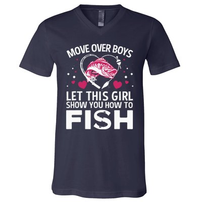 Funny Fishing Art For  Fishing Lover Fisherwoman V-Neck T-Shirt