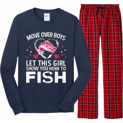 Funny Fishing Art For  Fishing Lover Fisherwoman Long Sleeve Pajama Set