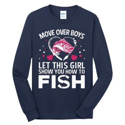 Funny Fishing Art For  Fishing Lover Fisherwoman Tall Long Sleeve T-Shirt