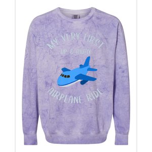 Funny First Airplane Ride Gift Pilot Flyer Gift Colorblast Crewneck Sweatshirt