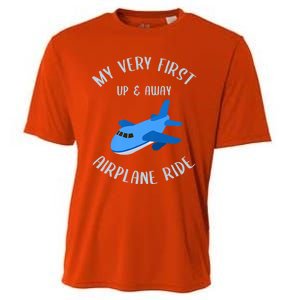 Funny First Airplane Ride Gift Pilot Flyer Gift Cooling Performance Crew T-Shirt