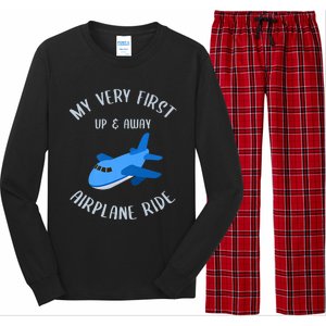 Funny First Airplane Ride Gift Pilot Flyer Gift Long Sleeve Pajama Set