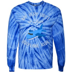 Funny First Airplane Ride Gift Pilot Flyer Gift Tie-Dye Long Sleeve Shirt