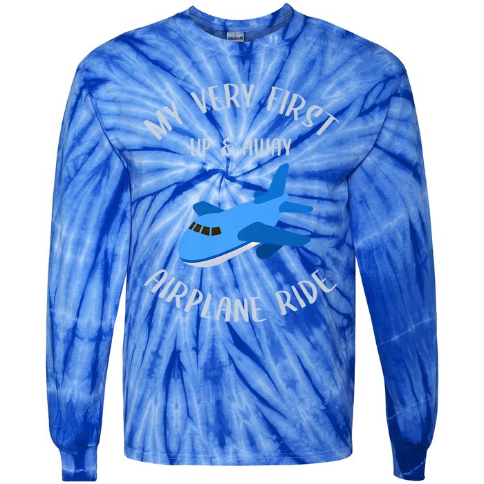 Funny First Airplane Ride Gift Pilot Flyer Gift Tie-Dye Long Sleeve Shirt