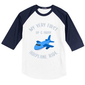 Funny First Airplane Ride Gift Pilot Flyer Gift Baseball Sleeve Shirt