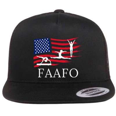 Faafo Funny American Gymnast Flat Bill Trucker Hat