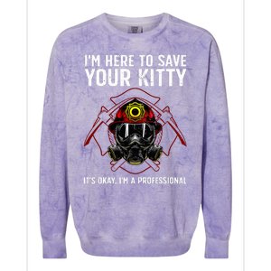 Funny Firefighter Art Fireman Gag Fire Fighter Colorblast Crewneck Sweatshirt