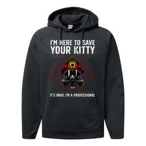 Funny Firefighter Art Fireman Gag Fire Fighter Performance Fleece Hoodie