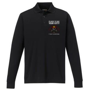 Funny Firefighter Art Fireman Gag Fire Fighter Performance Long Sleeve Polo