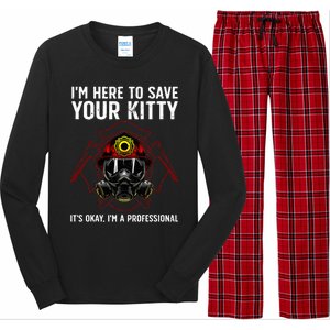 Funny Firefighter Art Fireman Gag Fire Fighter Long Sleeve Pajama Set