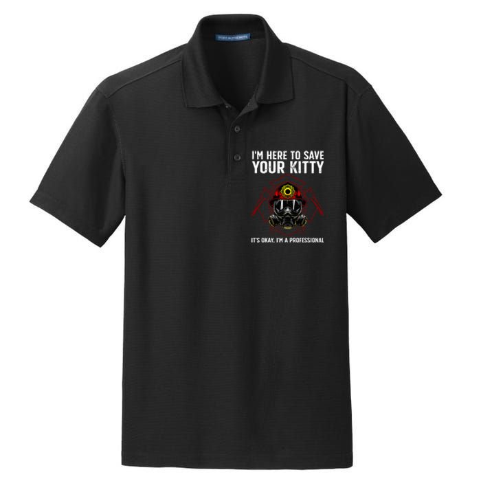 Funny Firefighter Art Fireman Gag Fire Fighter Dry Zone Grid Polo