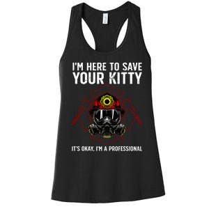 Funny Firefighter Art Fireman Gag Fire Fighter Women's Racerback Tank